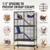 VEVOR 64.6" Metal Small Animal Cage 4-Tier Rolling Ferret Cage with Tray 3 Ramps - Default