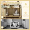 GO Cat Litter Box Enclosure for 2 Cats, Double Hidden Litter Box Furniture Cat Washroom, Farmhouse Indoor Cat House End Table, Brown - as Pic