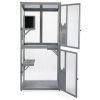 Outdoor Cat Catio on Wheels, Cat Cage with Platforms and Condo, Sunlight Roof, Patio Cat Enclosure, Gray - As Pic