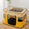 Foldable Cat Cage, Pet Birthing Room, Spacious Portable Breathable Mesh Tent For Cats 1pc - Yellow L code