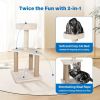 Cat Furniture 2-Tier Cute Small Cat Tree for Indoor - Beige - Pet Supplies