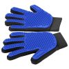1pair Pet Grooming Glove Gentle Hair Remover Brush - Blue