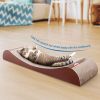 ScratchMe Cat Scratcher Cardboard Lounge Bed with Bell Ball Toy - as Pic