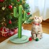 26in Cactus Cat Scratching Post, Cute Cat Scratcher with Natural Sisal Posts & Flower Toppers for Indoor Cats - as picture