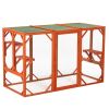Wooden Cat House;  Outdoor Cat Cage with Water-proof Asphalt Planks and Cat Perches;  Orange - Orange