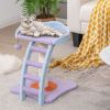 Multifunctional Plush Cat Tree with Ladder - Blue & Purple - Pet entertainment