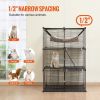 Large 3-tier Cat Cage 28 x 28 x 41" Metal Wire Playpen Catio with Hammock - L28 x W28 x H41 in