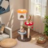 1PC Cute Mushroom Cat Tree with Sisal Scratching Posts Top Condo and Padded Platforms - Multicolor