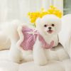 Warm and thickened dog clothes in autumn and winter; bow sweater skirt; dog sweater - Purple skirt - XS (recommended weight 0.5-2 kg)