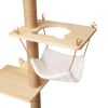 Indoor Wall-Mounted Cat Perch – Wood Hammock & Scratching Pad