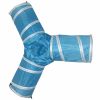 Pet Life Interactive Cat Tunnel – 3-Way Collapsible Kitty Passage- Blue/White