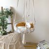 Cat Hammock Vintage Macrame Hanging Cat Beds Tassel Baskets - A(within 30lbs)