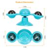 Windmill Cat Toy Turntable Interactive Teasing Pet Toy Wall Mount Turning Tickle Scratch Hair Brush Cat Toy with Catnip Light Ball - Blue