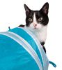 Pet Life Interactive Cat Tunnel – 3-Way Collapsible Kitty Passage- Blue/White