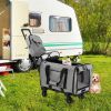 1PC Outdoor Rolling Cat Carrier with Litter Bag and Dual-use Pads - Gray