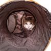 Pet Life 3-Way Kitting-Go-Seek Interactive Collapsible Passage Kitty Cat Tunnel - Brown/Dark Brown