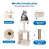 Cat Furniture 2-Tier Cute Small Cat Tree for Indoor - Beige - Pet Supplies