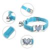 Pet Collar Adjustable Soft Collar With Bell For Dogs Kitten Cats - Lake Blue - one-size