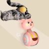 Cat Interactive Toy Feather Pet Bumbler Funny Toy Interactive Cats Toys Cat Rolling Teaser Feather Wand Toys Rotating Ball - Yellow