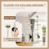 Floor to Ceiling Cat Tree, Cat Climbing Tower with Platforms, Bed, Hammock, Scratching Posts, Toy Balls, Beige - Beige