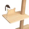 Indoor Wall-Mounted Cat Perch – Wood Hammock & Scratching Pad