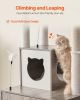 72.83" Large Cat Tree Litter Box Enclosure 2-in-1 Cat Tower Indoor Play House - Gray-72.83 inch
