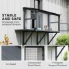 Wooden Cat Catio, Outdoor Cat Enclosure Window Perch with Jumping Platform, for Safely Enjoying Outdoor Sights, Gray - Gray