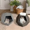 25.98"Modern Pet Furniture Cat Carrier Side Table, Sofa Side Table, Planter MDF Multifunctional Furniture, Cement Gray - as Pic