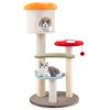 1PC Cute Mushroom Cat Tree with Sisal Scratching Posts Top Condo and Padded Platforms - Multicolor