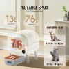 VEVOR 75L Self Cleaning Cat Litter Box with Odor Removal APP Control Sensor Gray - 76L