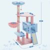 47.2" Multi-Level Cat Tower with Sisal Covered Scratching Posts - Pink & Blue - Pet entertainment