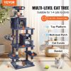 VEVOR Cat Tree 68.5" Cat Tower with Cat Condos Sisal Scratching Post Dark Grey - Default