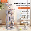 VEVOR Cat Tree 63" Cat Tower with 2 Cat Condos Sisal Scratching Post Light Grey - Default