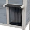 Outdoor Insulated Cat House, Wood Pet House w/ High Legs, Doors, Openable Roof, Weatherproof, Cat Animal Shelter for Winter, Gray - As Picture