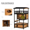 Wooden Outdoor Cat House, Feral Cat Shelter Kitten Condo with Asphalt Roof, Escape Doors, Condo, Jumping Platform, Yellow - Yellow