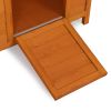Small Wood Rabbit Hutch Bunny Cage, Raised Cat House with Ladder for Small Animals, Brown XH - Brown