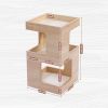 Indoor Decor Wooden Cat Tower with 2-Floor Condo - As pic show - Style B