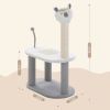 Indoor Alpaca-Shaped Cat Tree with Sisal Scratching Post - Grey & White - Pet entertainment