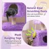 Cartoon Shape Themed Cat Tower with Soft Long Plush Decor - Purple & Green - Pet entertainment