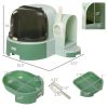 PawHut Cat Litter Box with Lid, Covered Litter Box, Easy to Clean & Open Including Openable Front Cover, Litter Scoop, Green - as Pic
