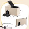 Cat Litter Box Enclosure Hidden Furniture with Urine Proof Litter Mat - Beige