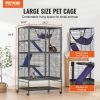 VEVOR 64.6" Metal Small Animal Cage 4-Tier Rolling Ferret Cage with Tray 3 Ramps - Default