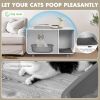 Cat Litter Box Enclosure Furniture with Removable Mat - Gray