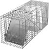 32" Live Animal Cage Trap Heavy Duty Steel Catch Humane Rodent Cage w/Iron Door - as picture