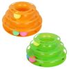 Pet Cat Crazy Ball Disk Interactive Toys Amusement Plate Trilaminar Funny Toy - Green
