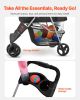 Pet Stroller Foldable 3 Wheels Dog Stroller with Brake up to 35lbs Travel Camp - Medium-3 Wheels