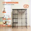Large 4-tier Cat Cage 41 x 41 x 55" Metal Wire Cat Enclosure with Hammock - L41 x W41 x H55 in