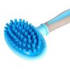 Dog brush High Quality Silicone Pet Dog Cat Grooming Comb Brush for Bathing Cleaning Massage Plastic Brush Comb for Dogs Cats - Blue