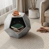25.98"Modern Pet Furniture Cat Carrier Side Table, Sofa Side Table, Planter MDF Multifunctional Furniture, Cement Gray - as Pic