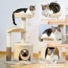 Cat Tree with Natural Sisal Rope Cat Toys for Indoor - Beige - Cat Tree